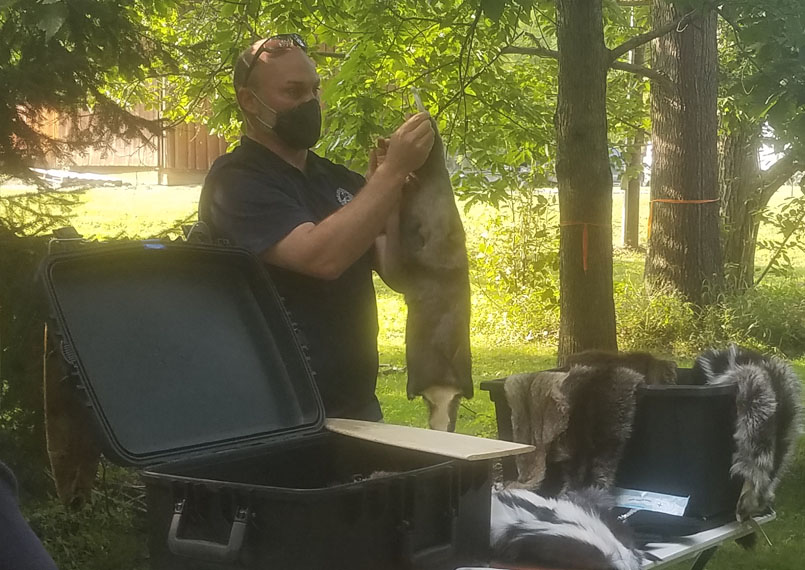 CLfT professor showing students furs