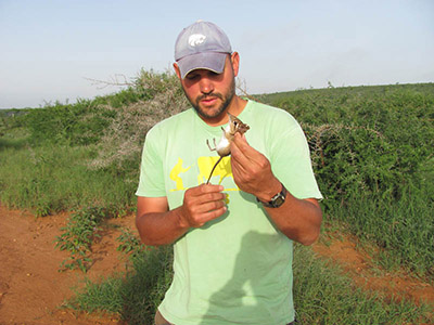 Dr. Jacob Goheen holds an elru