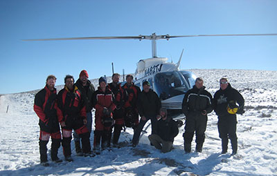 Dr. Jacob Goheen with his team at a Sublette Moose capture in 2013