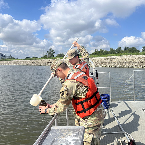 Austin Grant with colleagues during his summer internship with the U.S. Army Corps of Engineers. 
