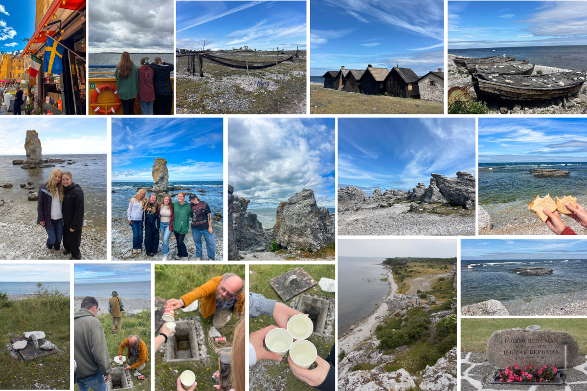A collage of photos from Northern Gotland and the Island of Fårö