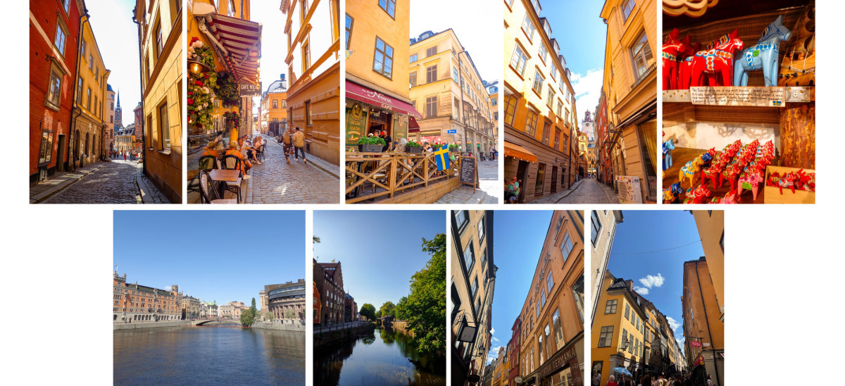 A collage of images from Bella Hilaski's visit to Stockholm, Sweden.