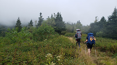 Hongo's colleagues hiking to the final peak, Mount Guoyot