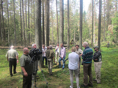 Dr. John Kershaw with Klaus von Gadow in Bialowieza Forest in Poland, August 2016.