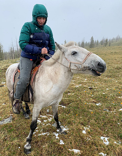 Sam Lima on horseback