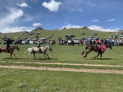 Nadaam horse races in Mongolia