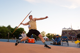 Lucas throwing a javelin