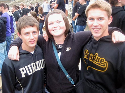 Nathan Lutz at a Purdue football game