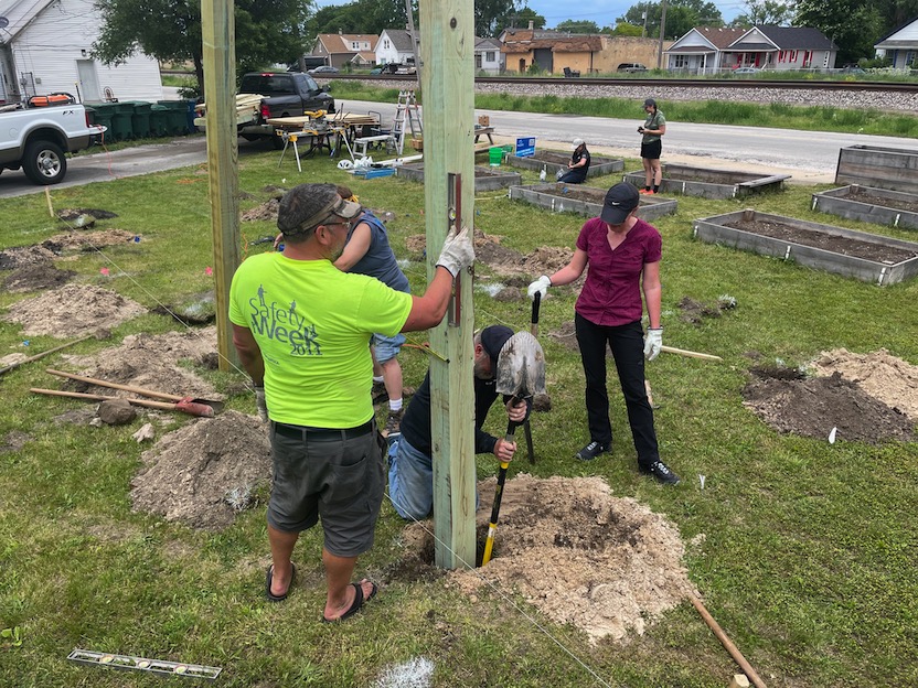 Marginalized neighborhoods rain garden