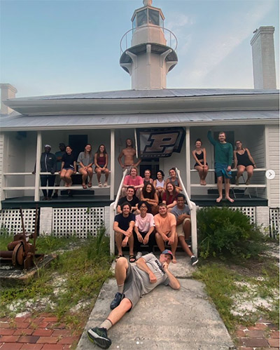 The 2022 Marine Biology Practicum group at Seahorse Key lighthouse