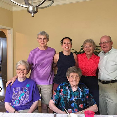 BJ Meadows (second from right) with friends in 2021