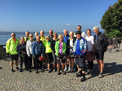 BJ Meadows biking with a group in Germany in 2015.