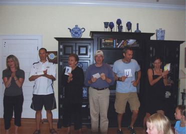 Moser family singing the Purdue fight song