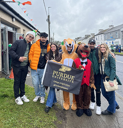 Part of the study abroad group at the Mountbellew St. Patrick’s Day parade