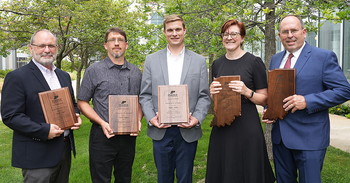 The 2023 FNR Awards recipients: Dave Case, Trent Osmon, Adam Janke, Emily McCallen and John “Jack” Seifert. 
