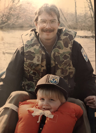 Dr. Joe Robb with his son Jason at Reelfoot National Wildlife Refuge.