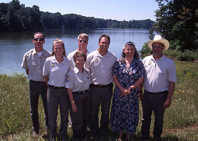 The Big Oaks team at the refuge establishment.