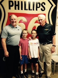 Jerry Ross and Walter Beineke with grandkids at route66