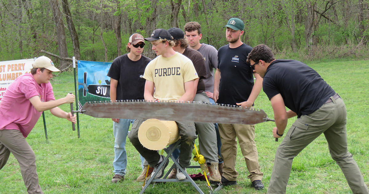Two Purdue students compete in the Jack and Jack double buck competition at Midwest Conclave 2026