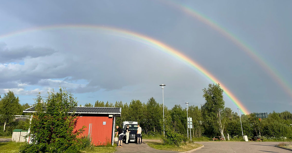 A double rainbow in Gallivare, Sweden