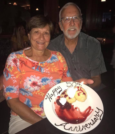 Steve Creech with his wife Peggy on their 50th anniversary