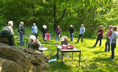 Those in attendance at the fish release included several Purdue professor emeritus honorees. 