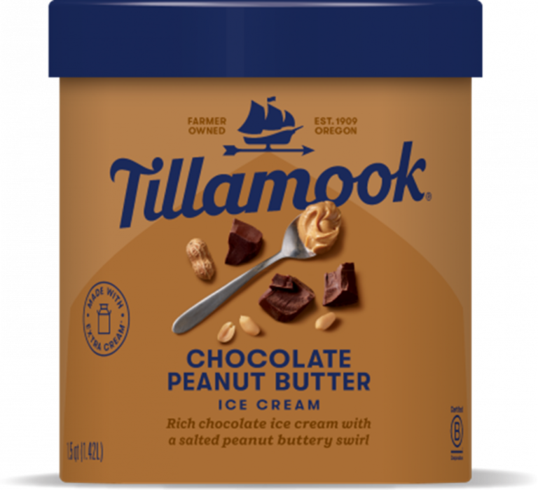 Tillamook Chocolate Peanut Butter ice cream carton