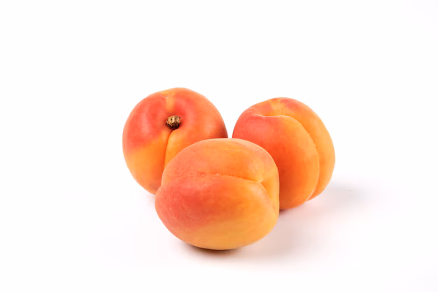 peaches in a white background