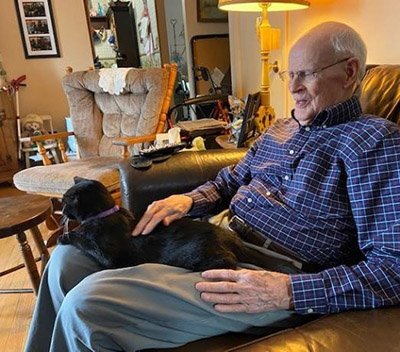 Dr. Carl Eckelman with his cat