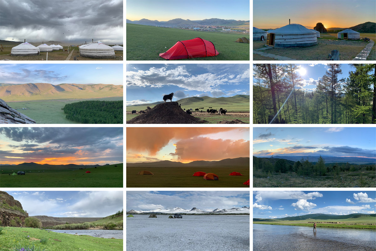 A collage of the landscapes Fran and his colleagues took in while doing research in Mongolia