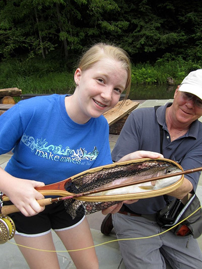 Meredith Scherer fishing with her dad as a youth