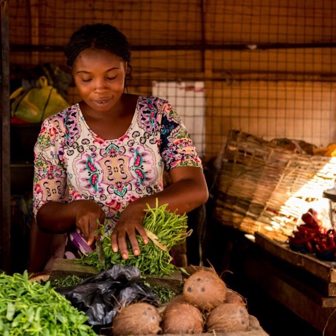 A woman preparing food