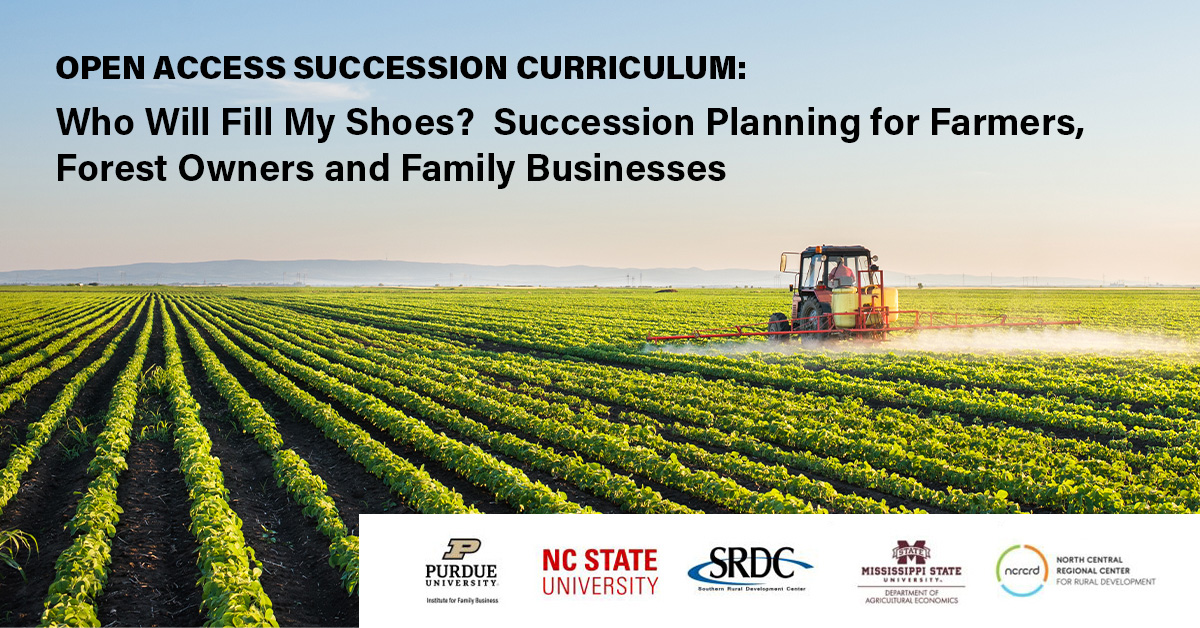 Tractor spraying crops; Who will fill my shoes? Curriculum Succession planning for farmers, forest owners &amp; family businesses