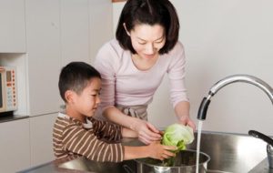 Mother and Son Cooking Together