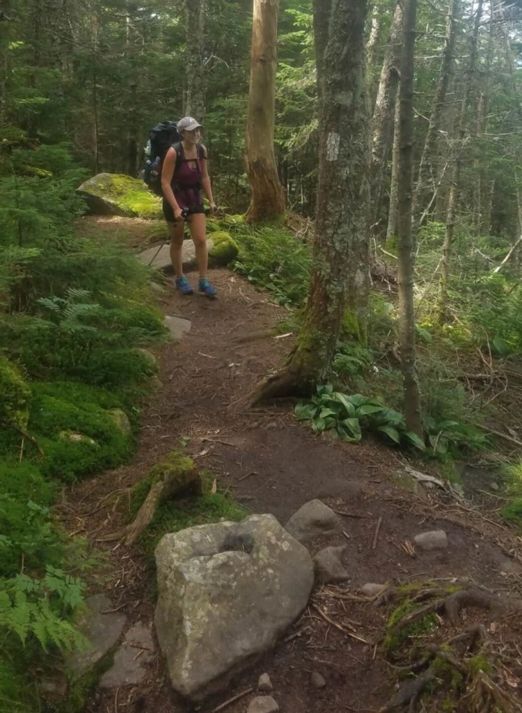 Baleigh hiking up Mount Moosilauke