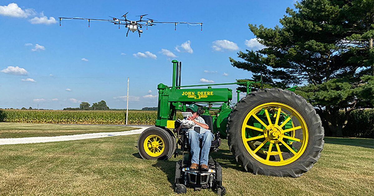 Kyle Albertson, the third recipient of Purdue University’s Tyler Trent Courage and Resilience Award, has already started his own agricultural drone business before he graduates May 15.